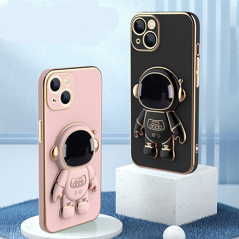 Coque iPhone dessin animé en TPU souple – Protection antichoc et design mignon (disponible en 6 couleurs) avec figurine d'astronaute.