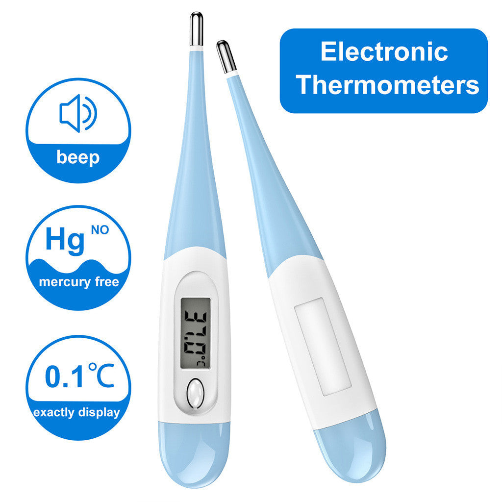 Thermomètre Électronique Souple  Mesure Rapide, Étanche, Mémoire Intégrée et Sans Mercure