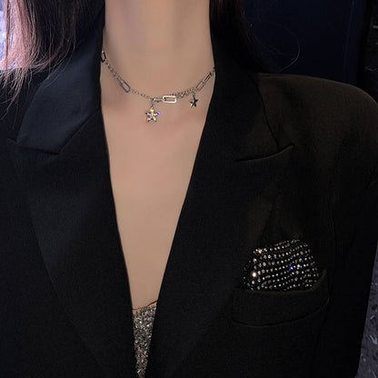 Hip Hop Cool Star Necklace Women''s Fashion Light Luxury