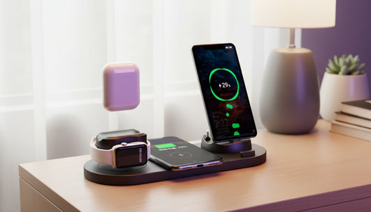 6 en 1 Station de Charge Sans Fil – Chargeur Rapide pour iPhone, Apple Watch & AirPods