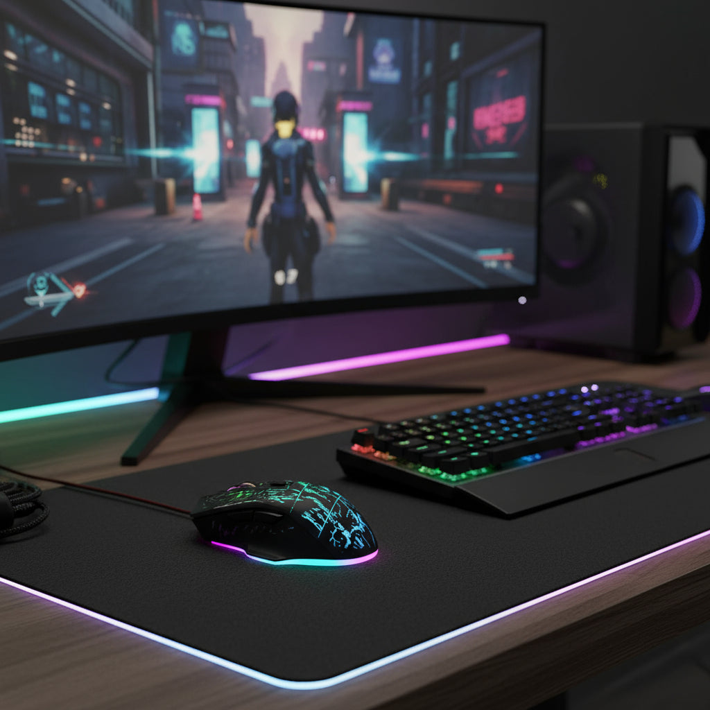 Souris Gaming Ergonomique – Haute Précision, Rétroéclairage LED & Réglage DPI